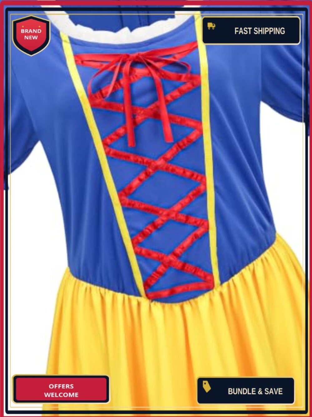 Women's Princess Costume Dress Set with Headband & Apple Prop - Picture 3 of 4